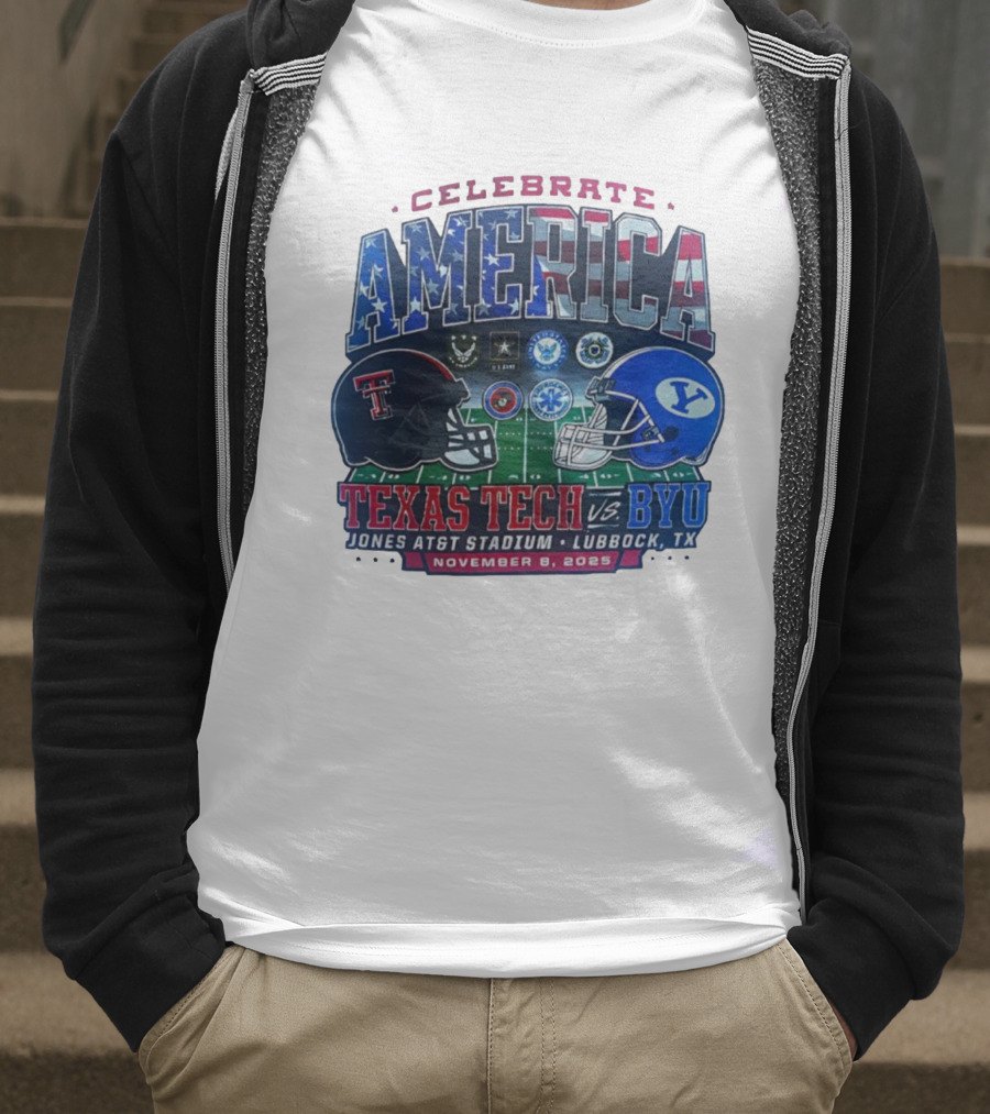Celebrate America Texas Tech Vs BYU Jones AT&T Stadium Lubbock November 8 2025 T-Shirt