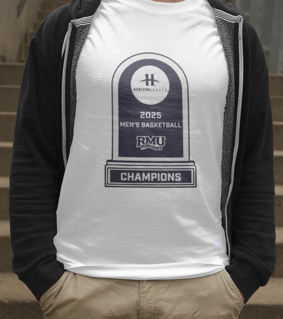 Horizon League 2025 Men's Basketball RMU Colonials Champions T-Shirt