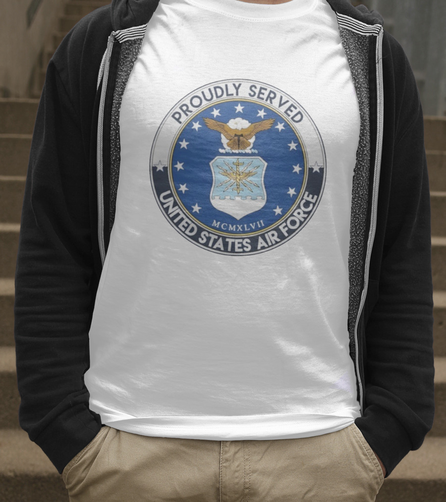 Proudly Served United States Air Force MCMXLVII Eagle Emblem T-Shirt