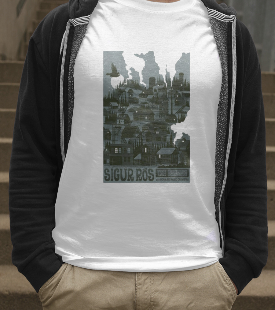 Sigur Rós November 7 2025 Mission Ballroom Denver Colorado With Wordless Music Orchestra T-Shirt