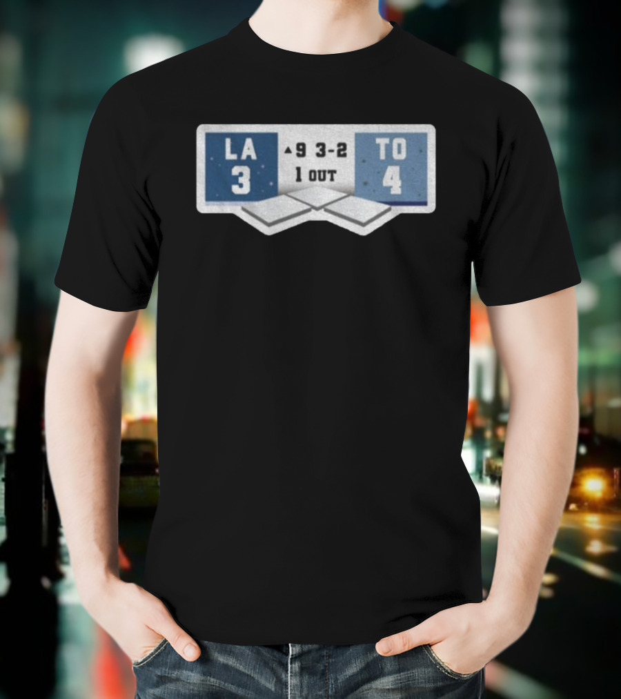 2025 MLB Los Angeles 3 Vs Toronto 4 WS Scoreboard 9th Inning T-Shirt