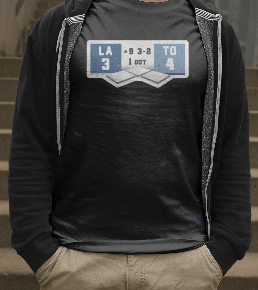 2025 MLB Los Angeles 3 Vs Toronto 4 WS Scoreboard 9th Inning T-Shirt