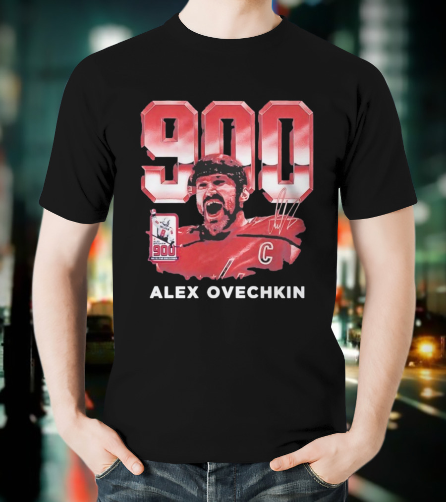Alex Ovechkin 900 Career Goals Washington Capitals Signature T-Shirt