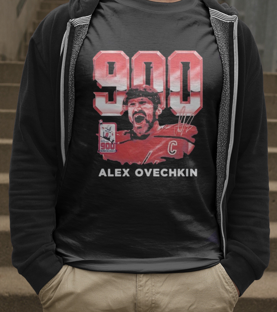Alex Ovechkin 900 Career Goals Washington Capitals Signature T-Shirt