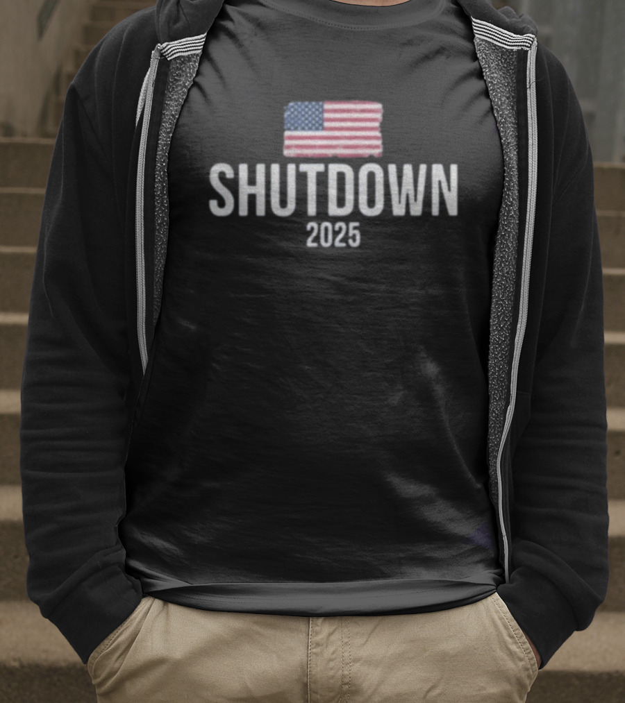 American Flag Shutdown 2025 T-Shirt