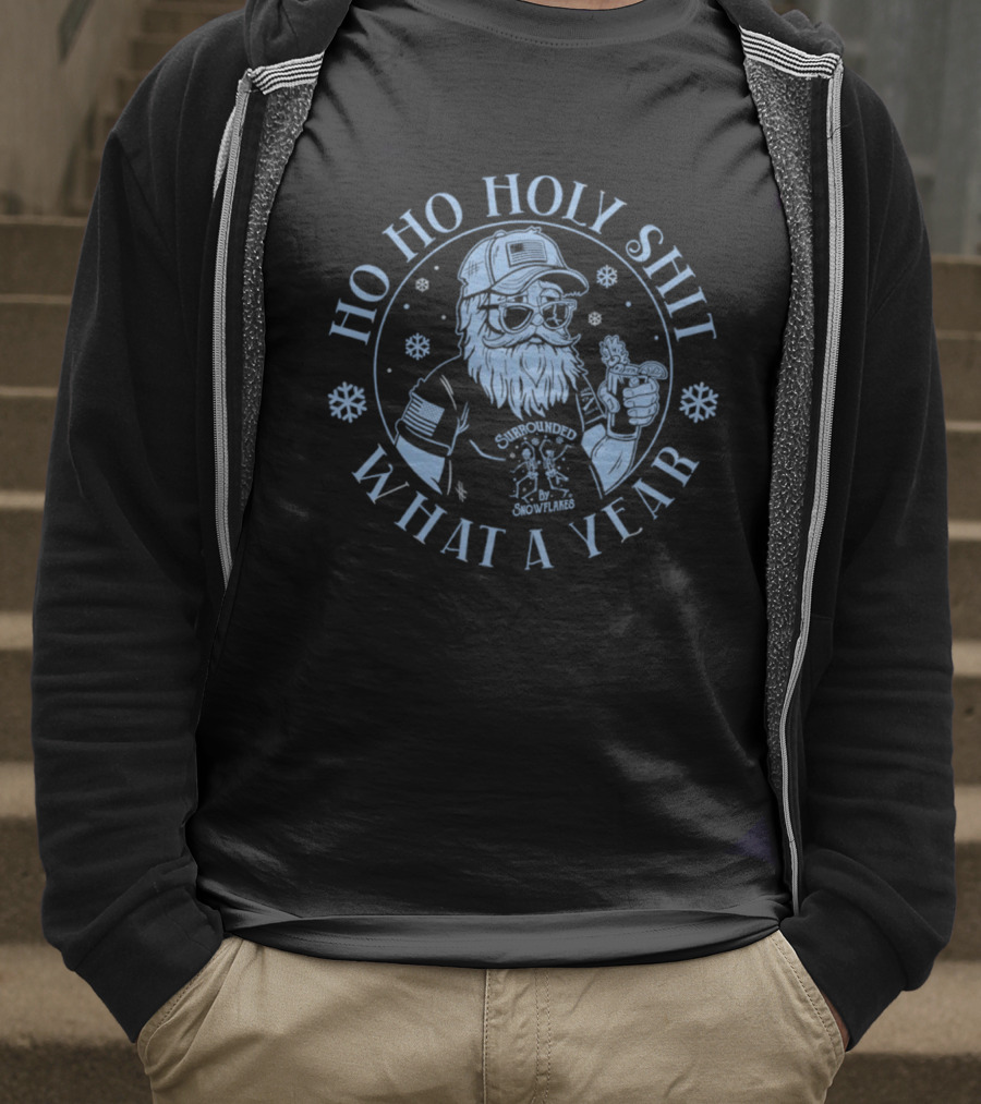 Ho Ho Holy Shit What A Year Santa Claus Christmas T-Shirt