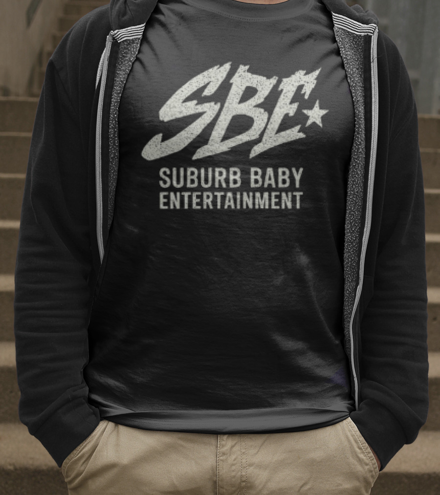 SBE Suburb Baby Entertainment Star Symbol Retro Text Style T-Shirt