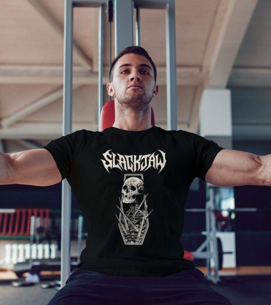 Slackjaw Skull And Coffin Design T-Shirt