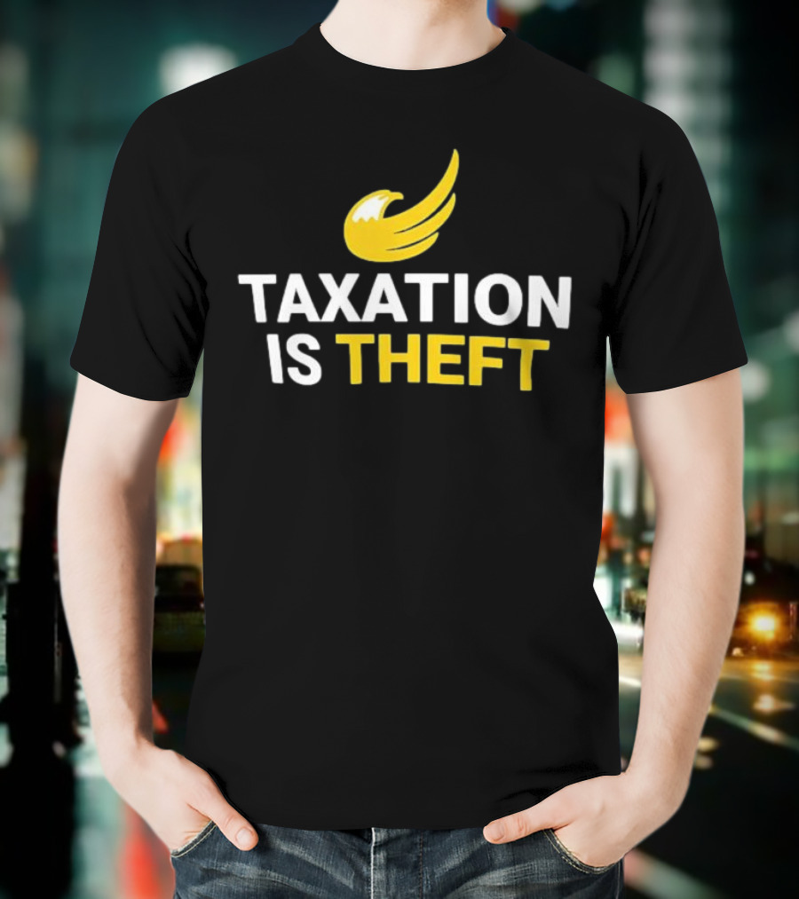 Taxation Is Theft Yellow Winged Icon T-Shirt