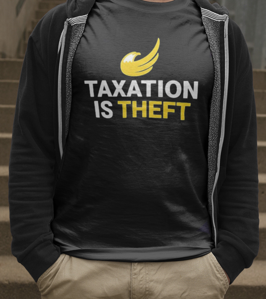 Taxation Is Theft Yellow Winged Icon T-Shirt