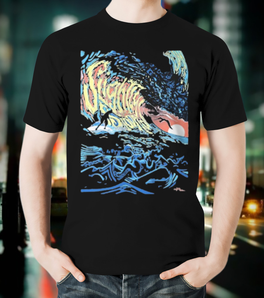 Slightly Stoopid Alders Surf Wave Sunset Sailboat Ocean Surfing T-Shirt