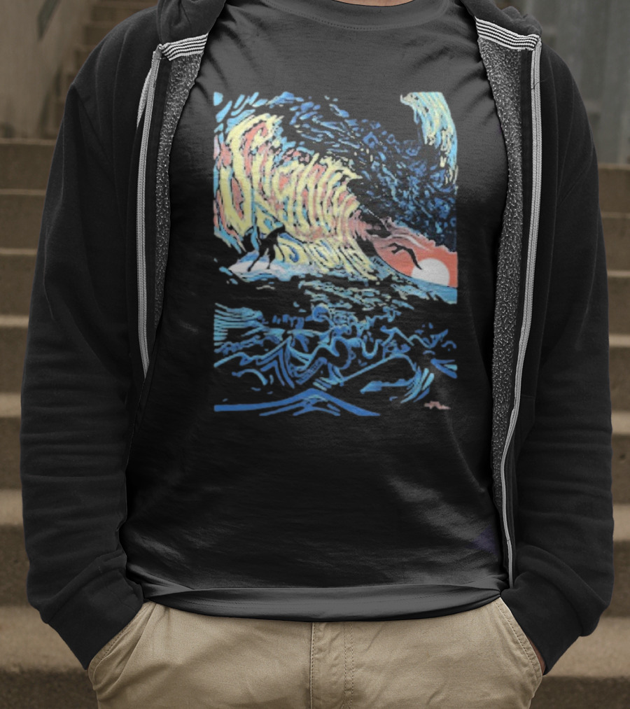 Slightly Stoopid Alders Surf Wave Sunset Sailboat Ocean Surfing T-Shirt