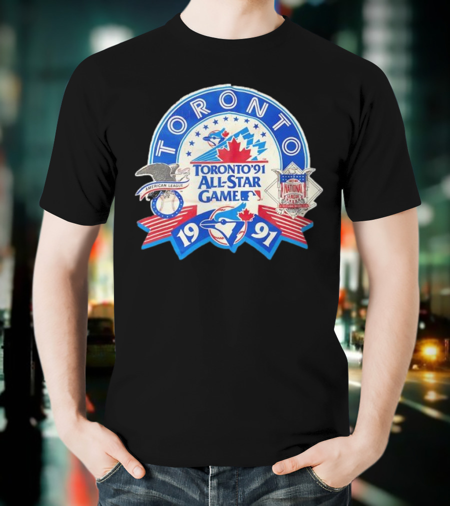 Toronto 1991 All-Star Game American League Vs National League Blue Jays Emblem T-Shirt