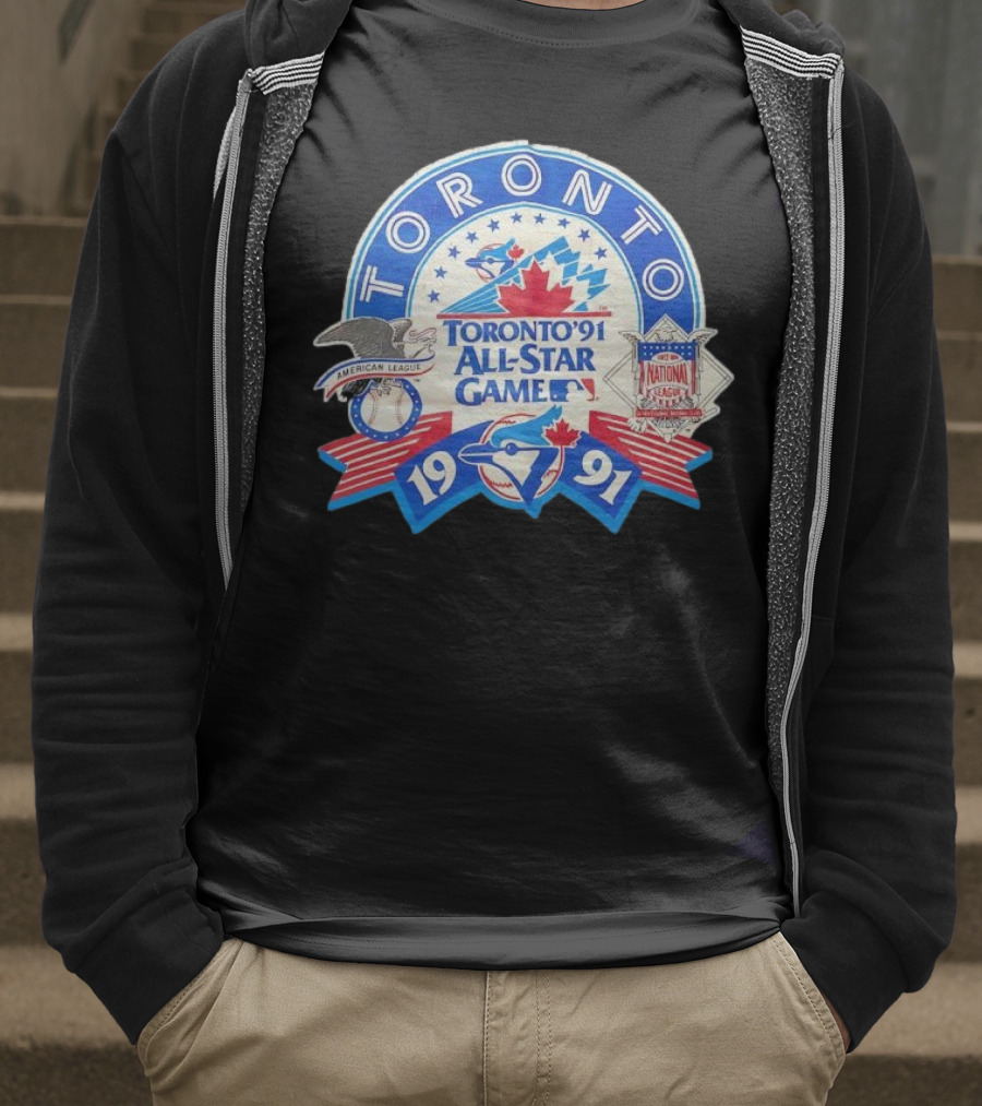 Toronto 1991 All-Star Game American League Vs National League Blue Jays Emblem T-Shirt