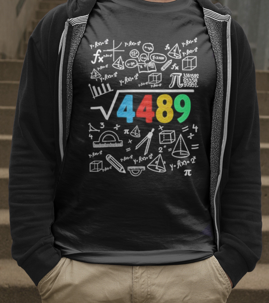 Square Root 4489 Chalkboard Math 67 Math Teacher Slang T-Shirt