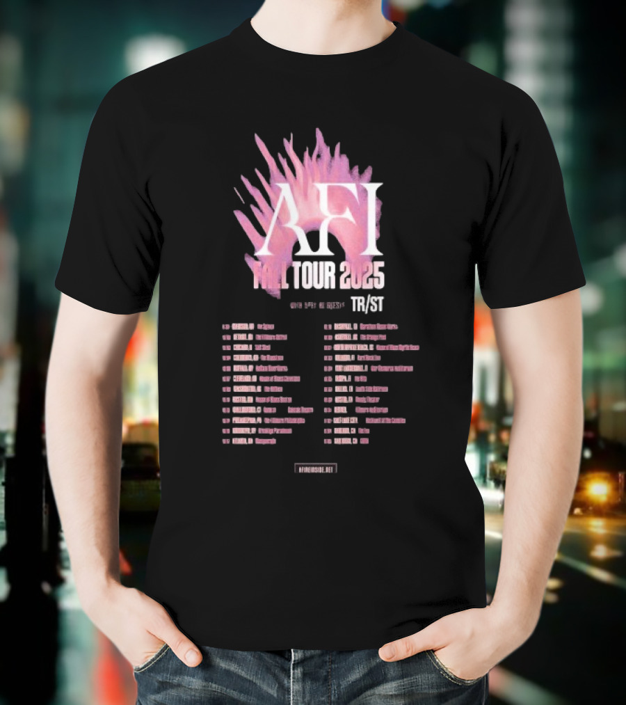 AFI Fall Tour 2025 Concert Schedule With TR/ST Dates And Locations T-Shirt