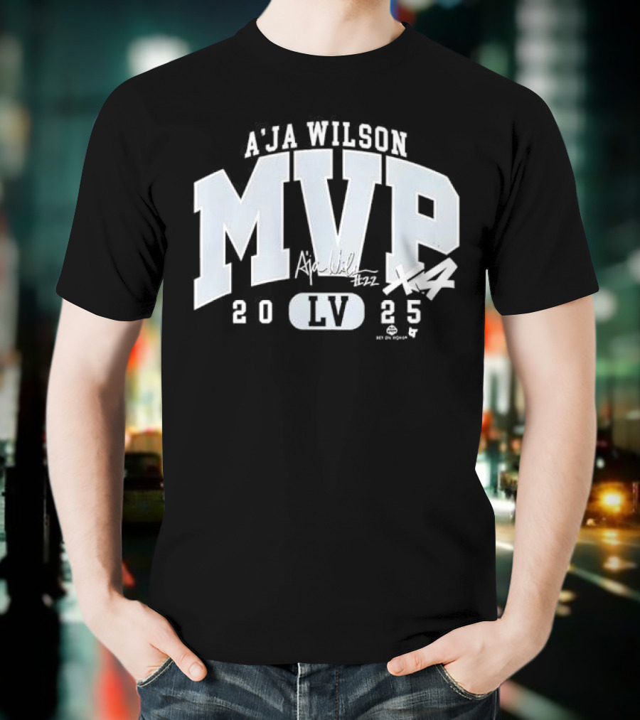 A'ja Wilson MVP 2025 LV Basketball Signature T-Shirt