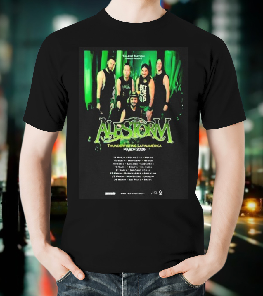 Alestorm Thunderfisting Latinamerica Tour March 2026 Dates And Locations T-Shirt