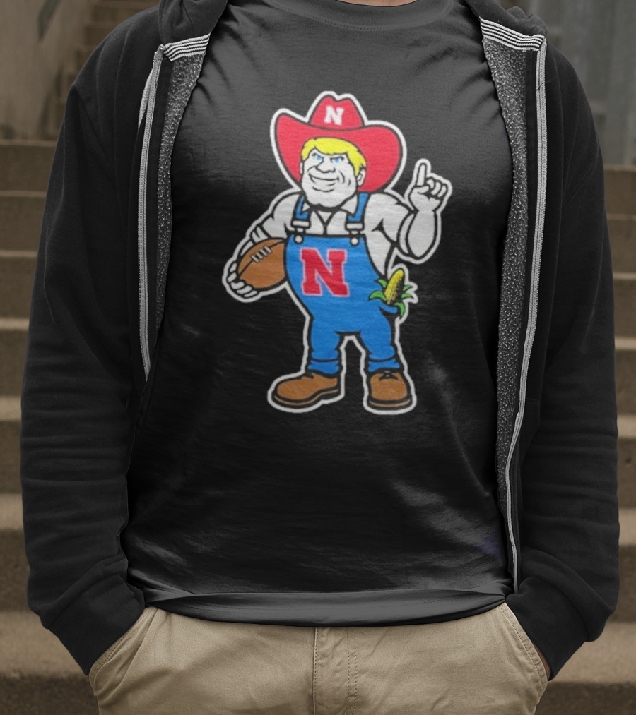 Andrew Whitworth Ryan Fitzpatrick Nebraska Huskers Herbie Husker Football Mascot T-Shirt