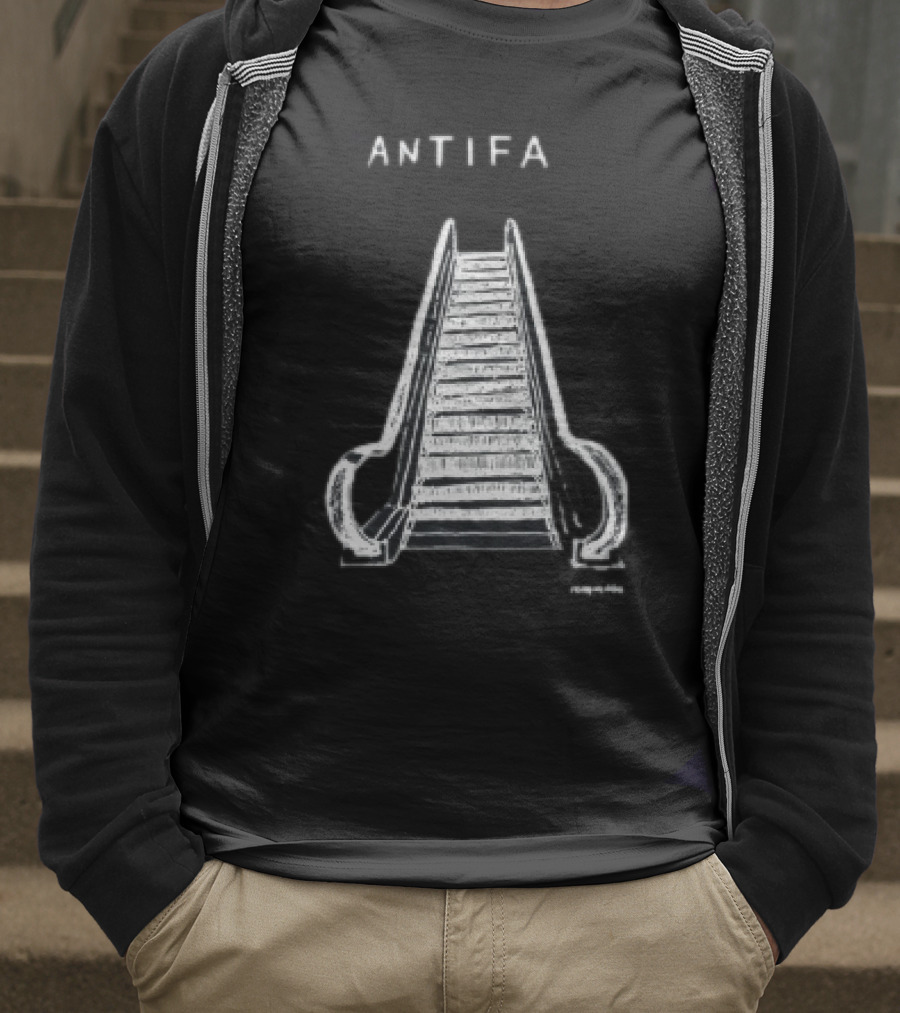 ANTIFA Escalator Stairs With Symbolic Message T-Shirt
