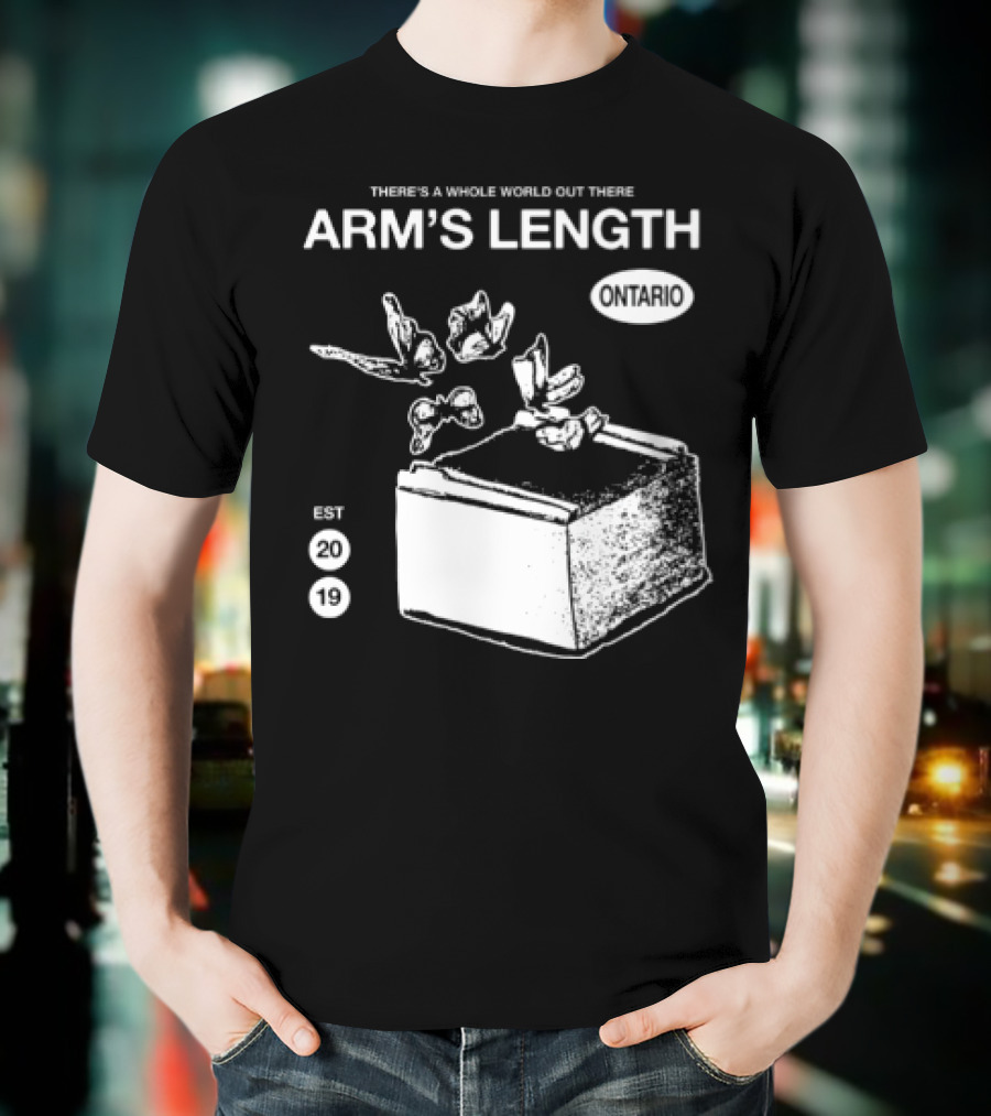 Arm's Length There's A Whole World Out There Butterfly Cube Art Set 1 T-Shirt