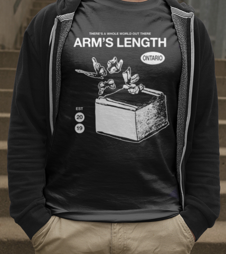 Arm's Length There's A Whole World Out There Butterfly Cube Art Set 1 T-Shirt