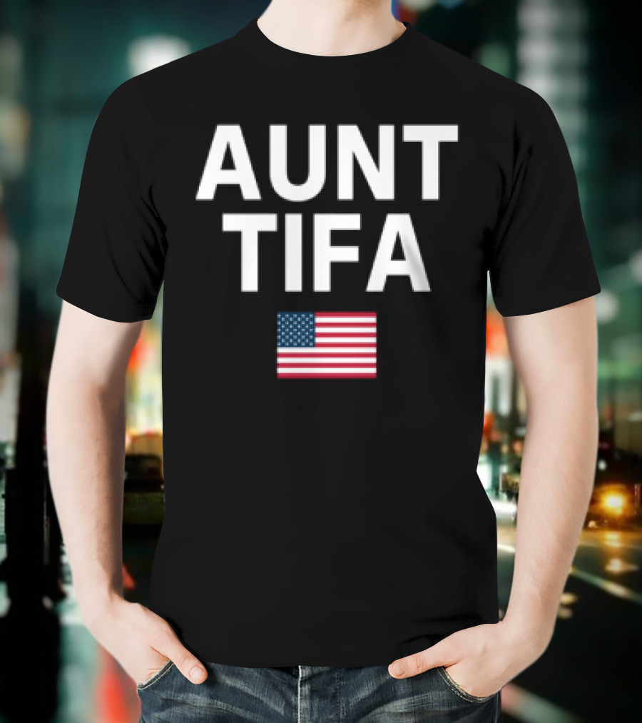 Aunt Tifa USA Flag Pride T-Shirt