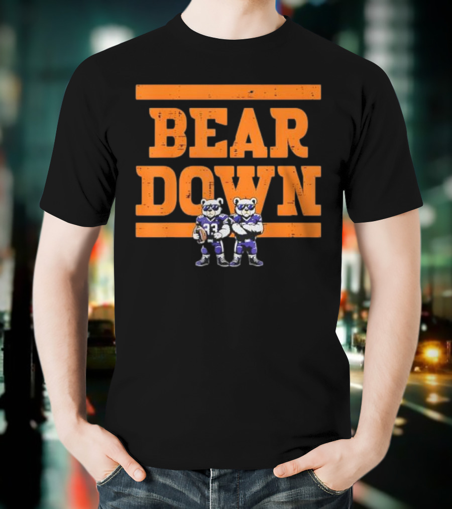 Bear Down Bears Football Blue And Orange Team Spirit T-Shirt