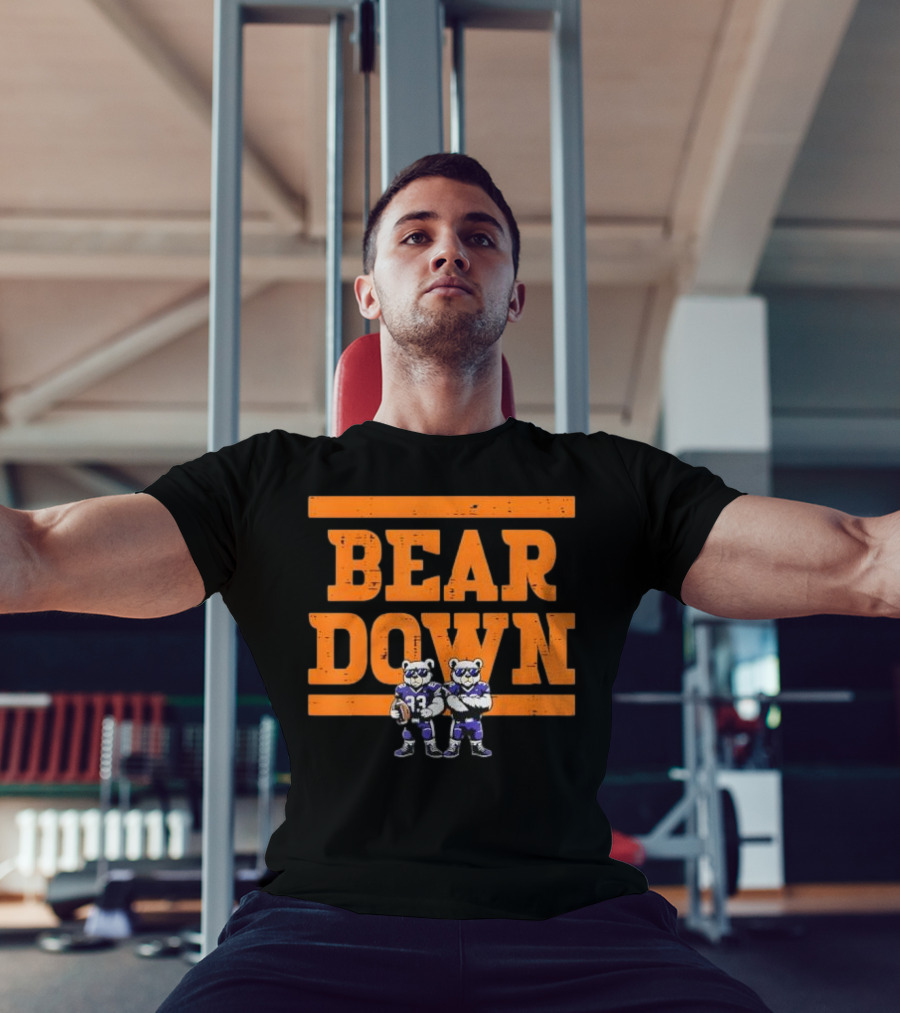 Bear Down Bears Football Blue And Orange Team Spirit T-Shirt