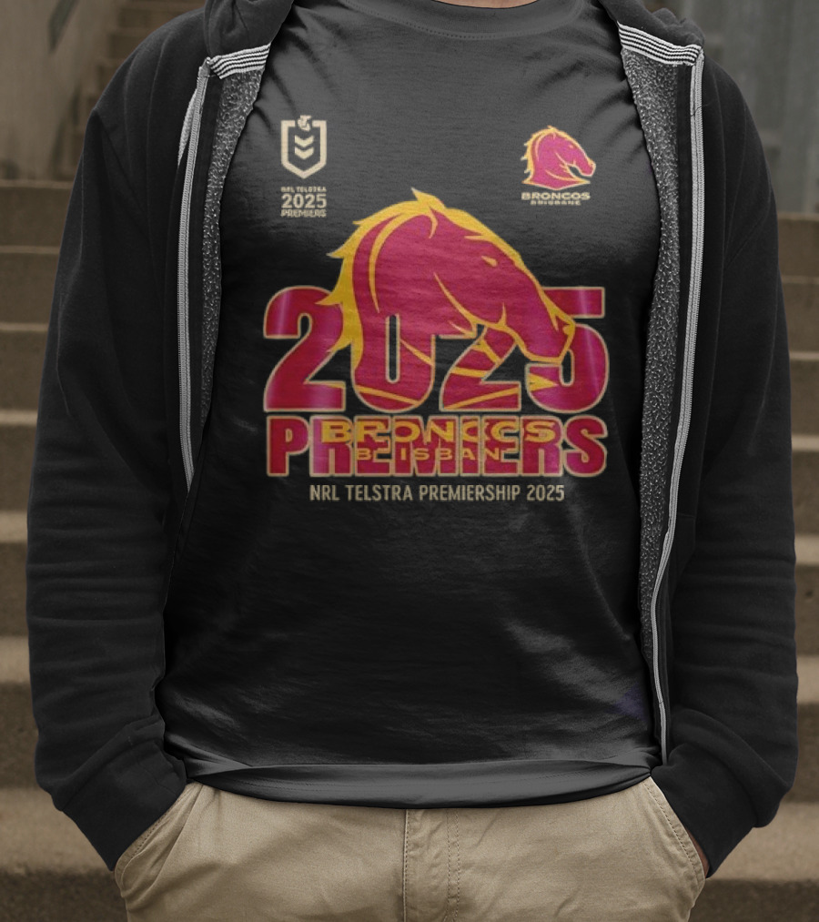 2025 Brisbane Broncos NRL Telstra Premiership Champions Premiers T-Shirt