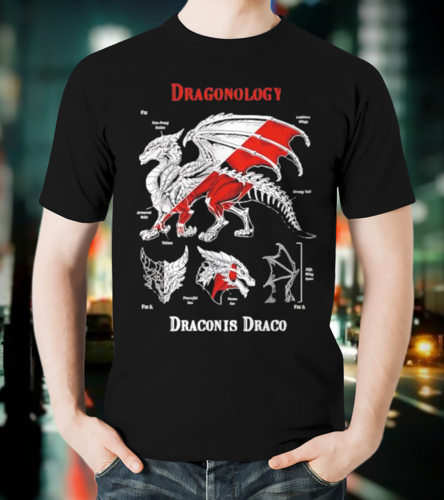 Dragonology Draconis Draco Anatomy Diagram Dragon Study T-Shirt