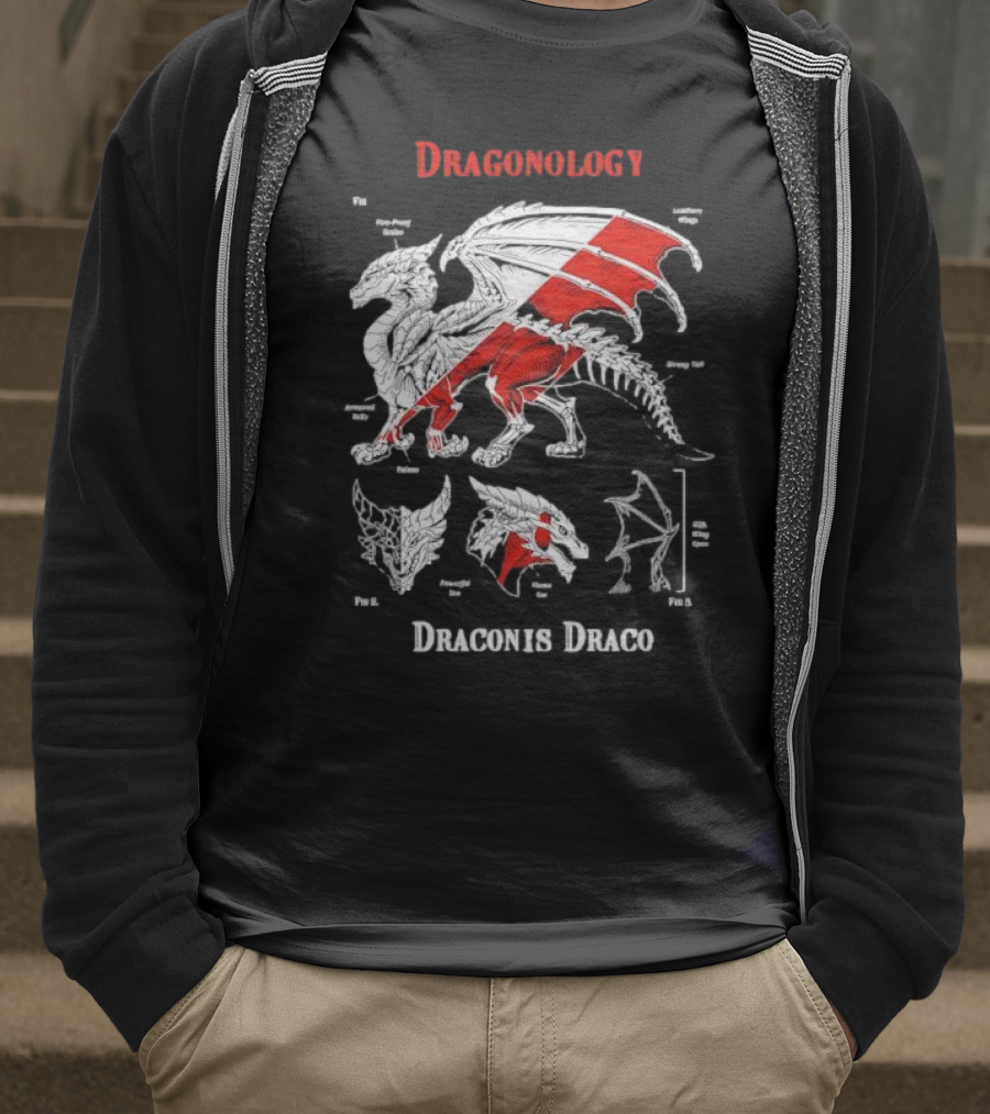 Dragonology Draconis Draco Anatomy Diagram Dragon Study T-Shirt