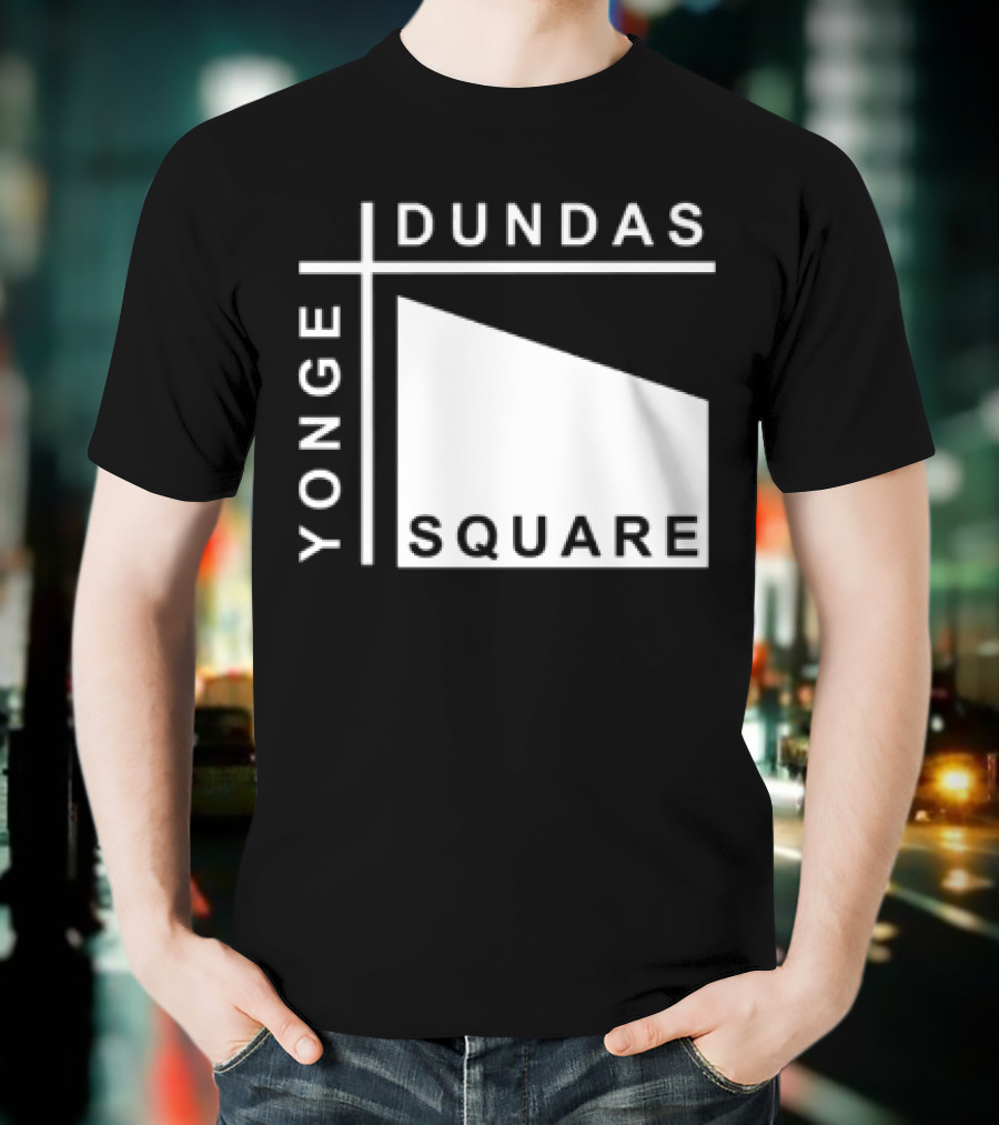 Yonge Dundas Square Toronto Landmark Icon Text T-Shirt