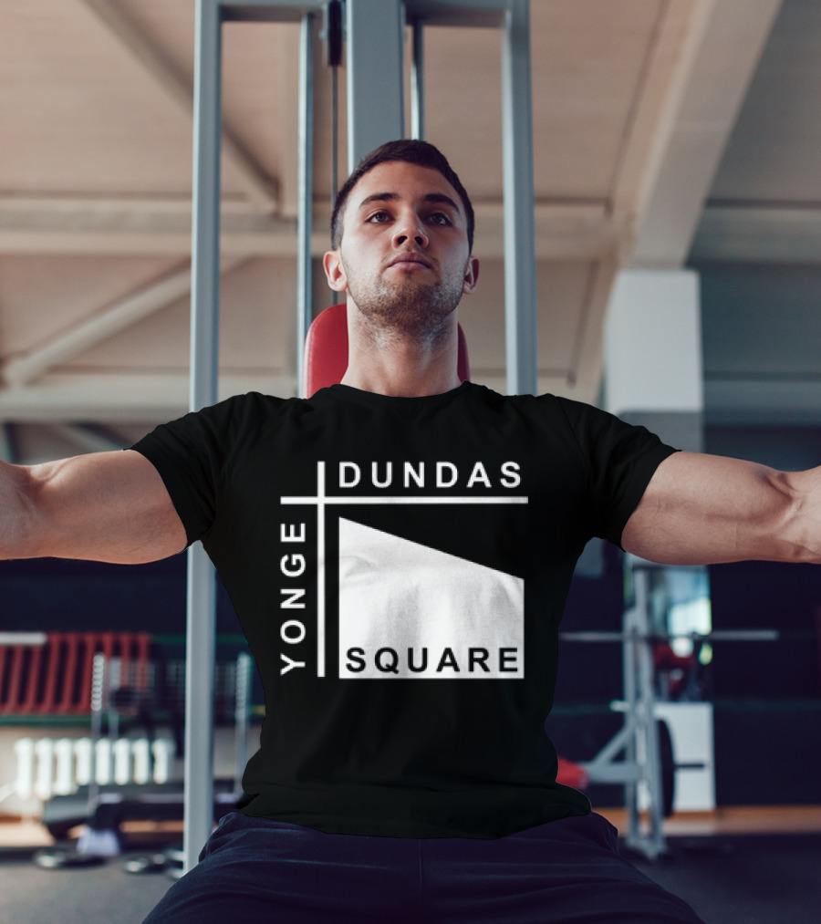 Yonge Dundas Square Toronto Landmark Icon Text T-Shirt