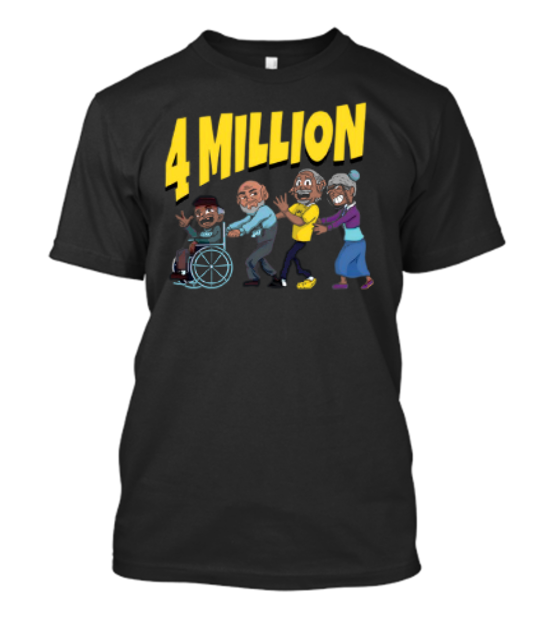 Daydrianharding 4 Million Subscribers Celebration With Group Cartoon Characters T-Shirt