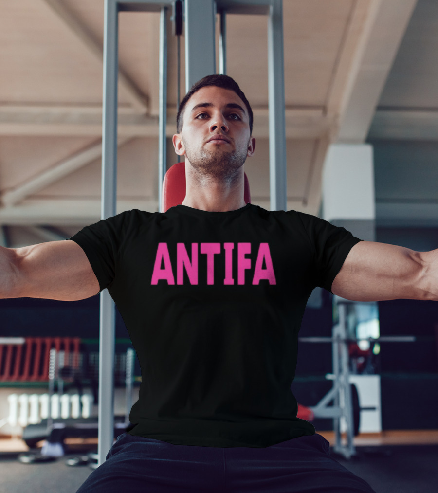 ANTIFA Bold Pink Text Carrie Milburn T-Shirt