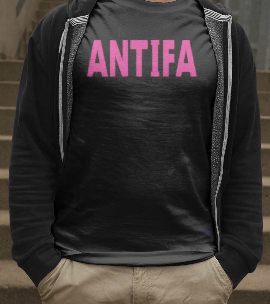 ANTIFA Bold Pink Text Carrie Milburn T-Shirt