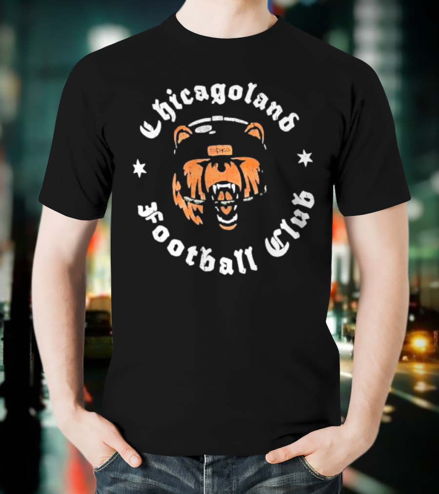 Chicagoland Football Club Bear Face Logo Vintage Style T-Shirt