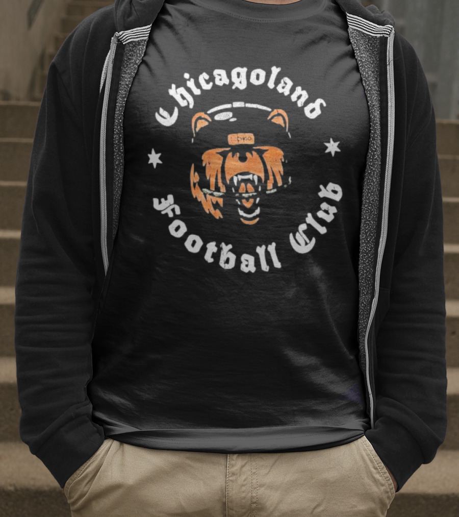 Chicagoland Football Club Bear Face Logo Vintage Style T-Shirt