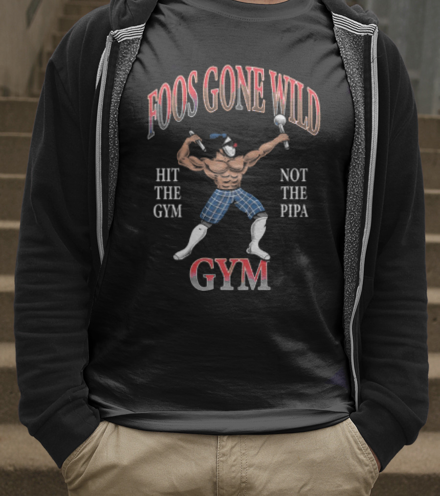 Foos Gone Wild Hit The Gym Not The Pipa Gym Bodybuilder Clown Motif T-Shirt