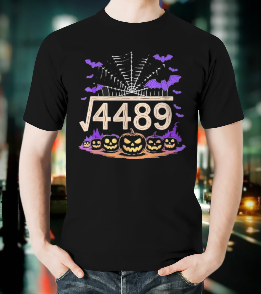 Funny Halloween Math Teacher Square Root 67 Meme 4489 T-Shirt