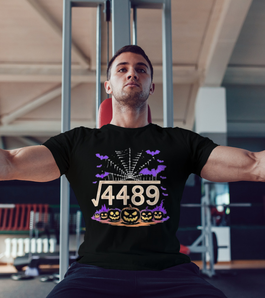 Funny Halloween Math Teacher Square Root 67 Meme 4489 T-Shirt