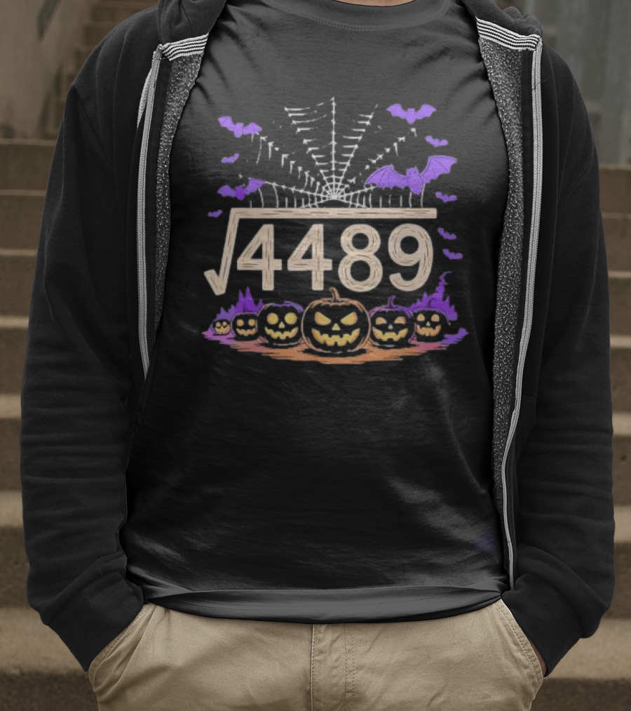Funny Halloween Math Teacher Square Root 67 Meme 4489 T-Shirt
