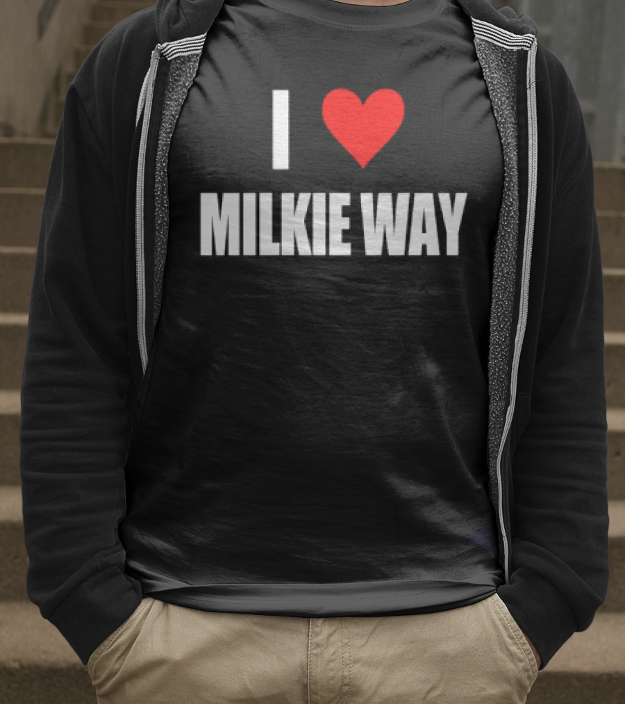 I Love Milkie Way Cute Cow Theme T-Shirt