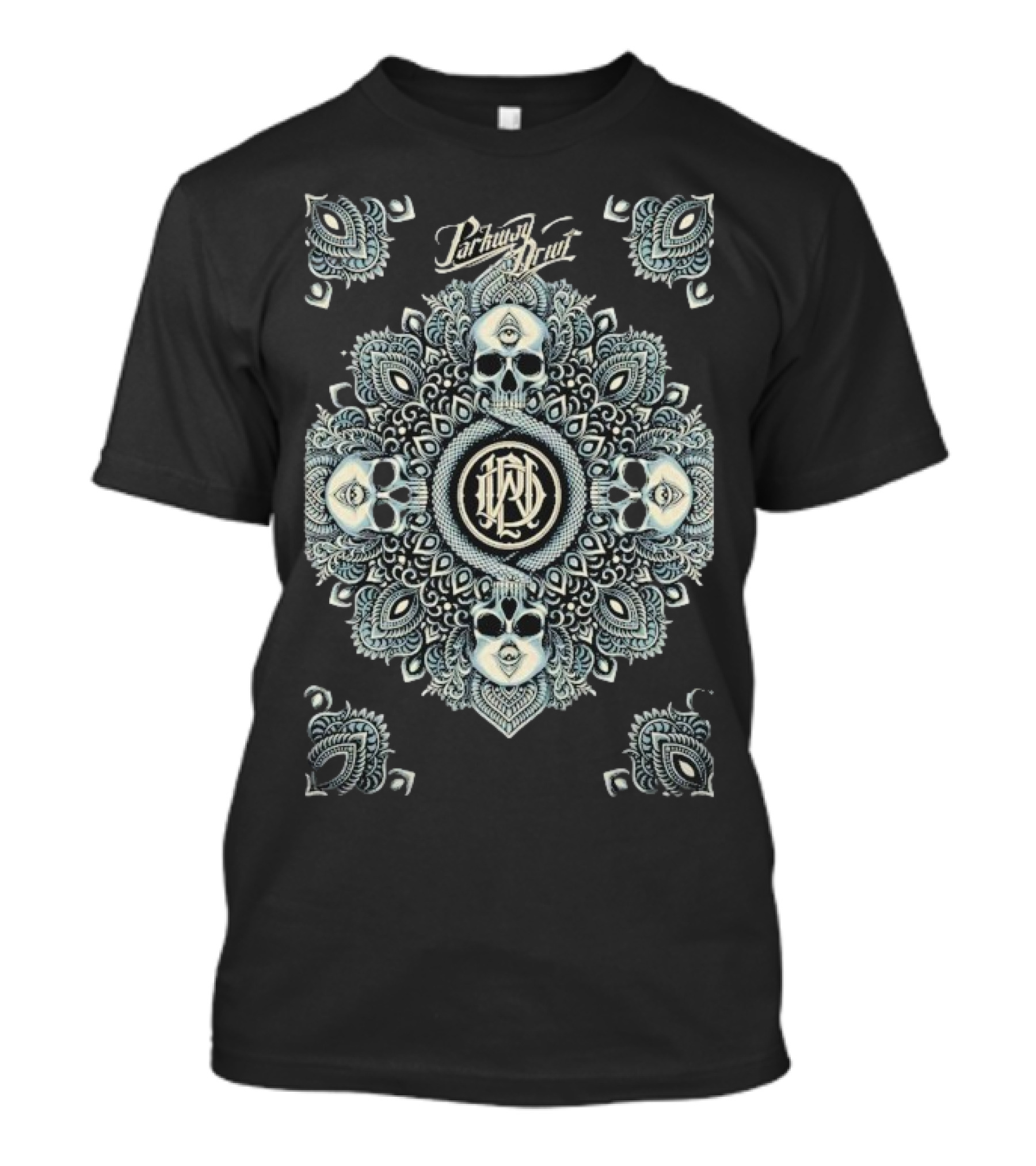 Parkway Drive OVO Arena Wembley Oct 4 2025 Skull Mandala Artwork T-Shirt