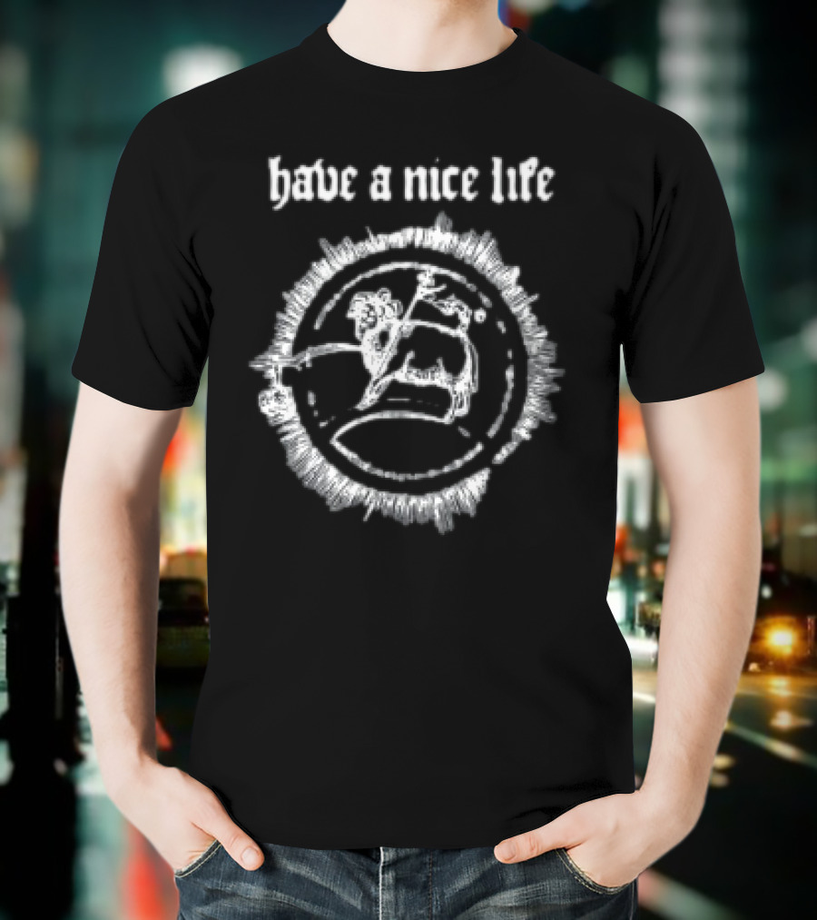 The Flenser Have A Nice Life Goat Circle Design T-Shirt