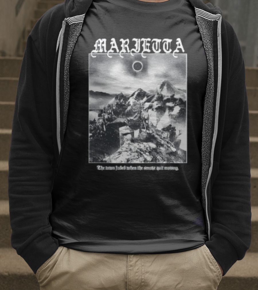 Marietta The Town Faded When The Smothe Quit Moving Celestial Mountain Scene T-Shirt