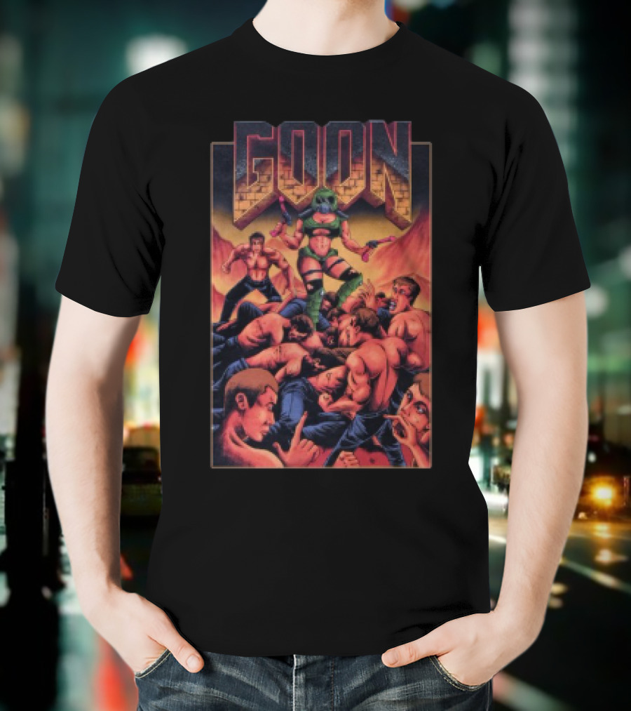 Goon Comic Style Muscle Battle Retro Graphics T-Shirt