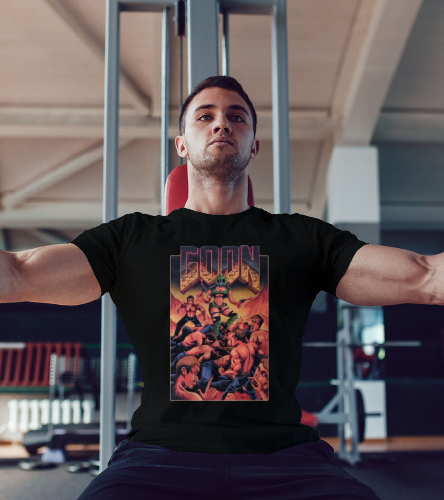 Goon Comic Style Muscle Battle Retro Graphics T-Shirt