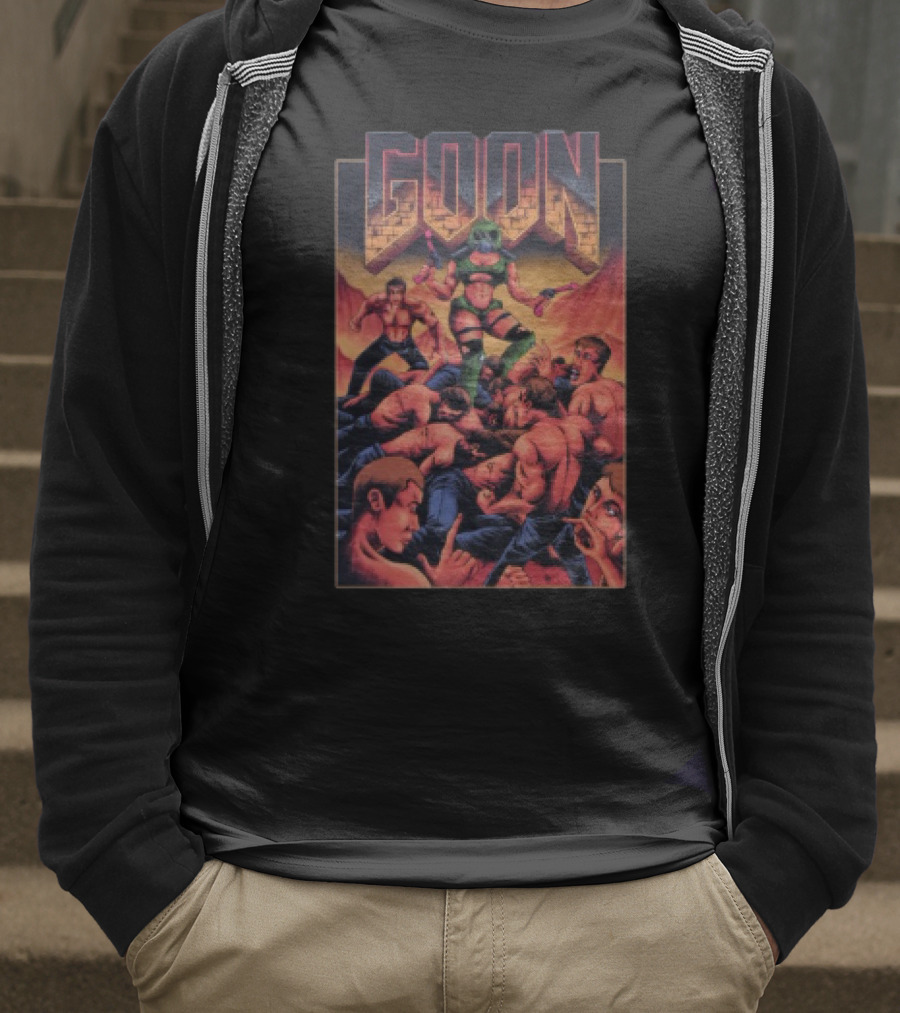 Goon Comic Style Muscle Battle Retro Graphics T-Shirt